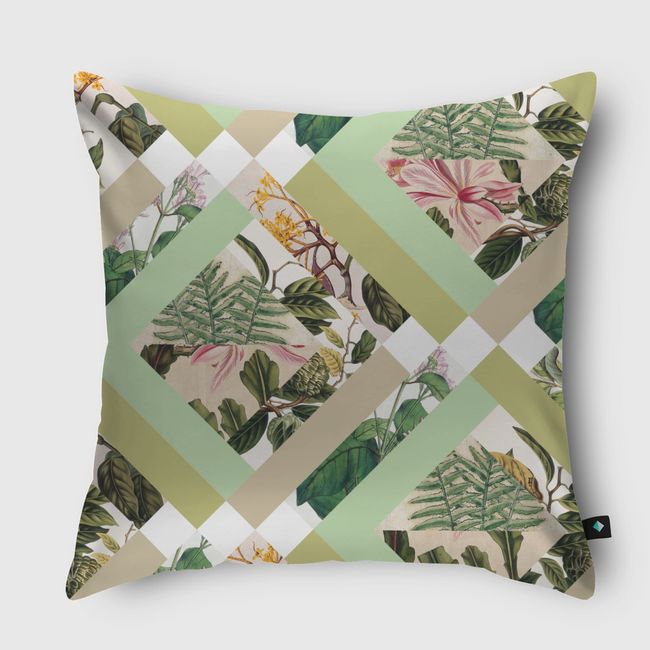 Cubed Botanical Florals - Throw Pillow