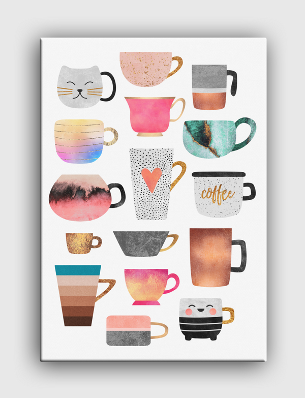 Coffee Cup Collection Canvas