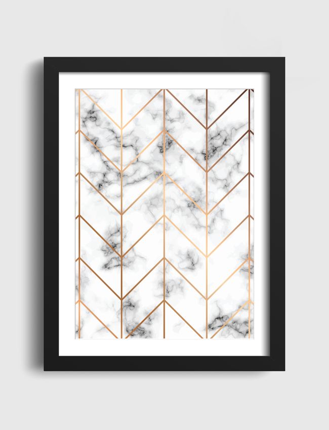 Marble and golden chevron - Artframe