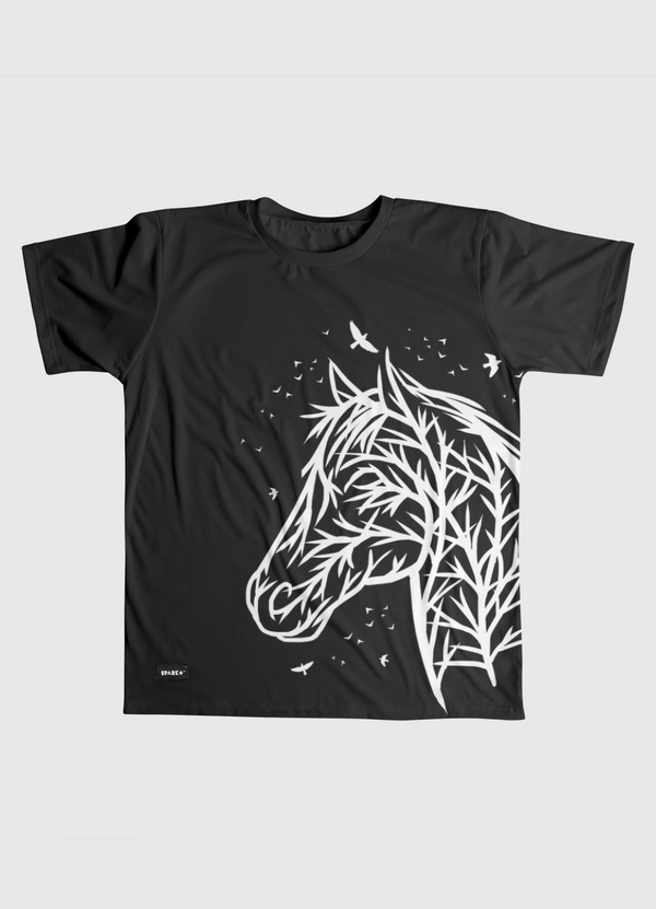 Horse Tree Face Men Graphic T-Shirt
