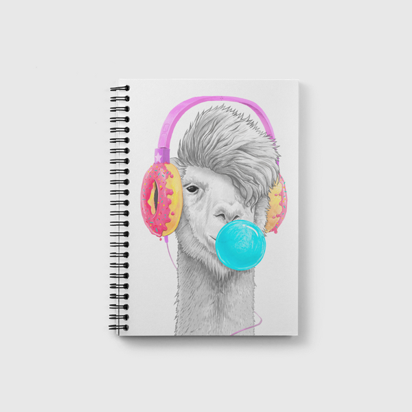 Lama in headphones Notebook