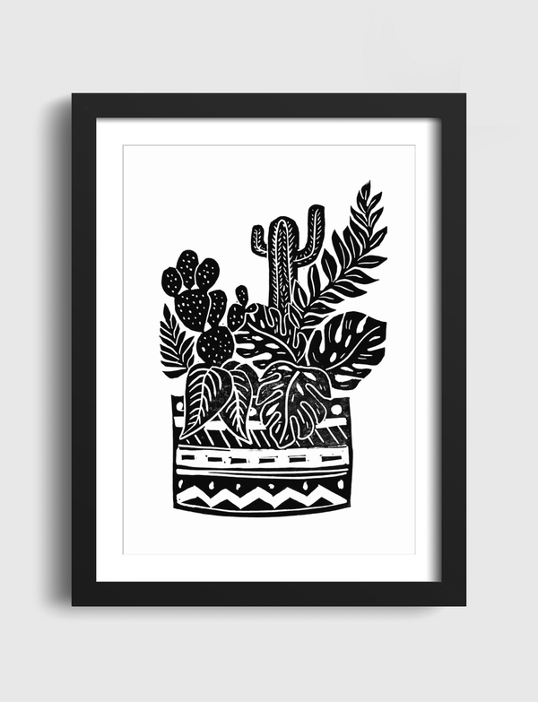 Botanical Pot Blockprint Artframe