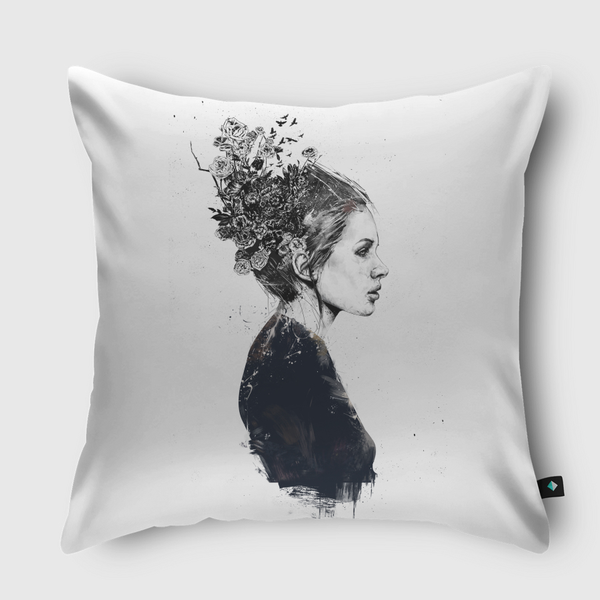 Blooming girl Throw Pillow