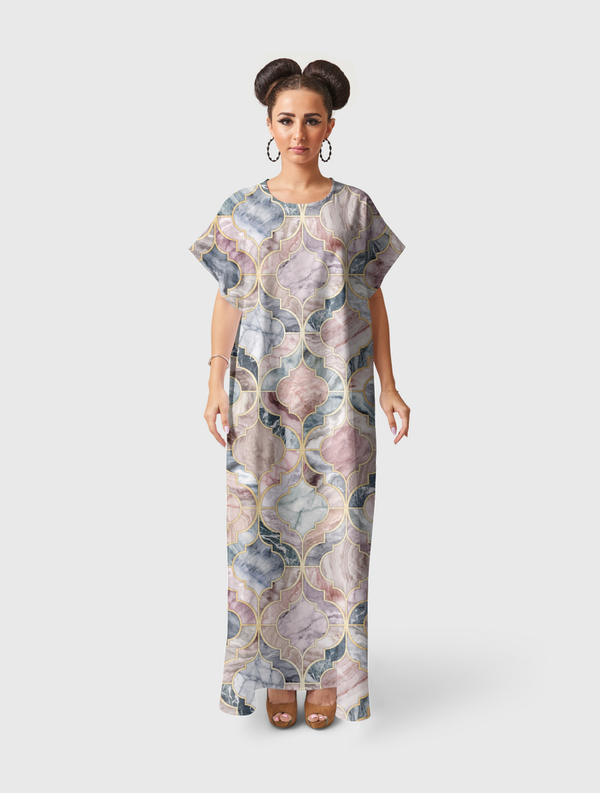 Marble Moroccan Tiles Short Sleeve Dress