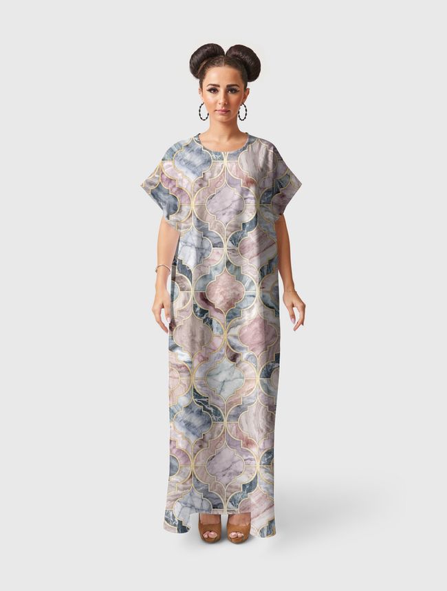 Marble Moroccan Tiles - Short Sleeve Dress