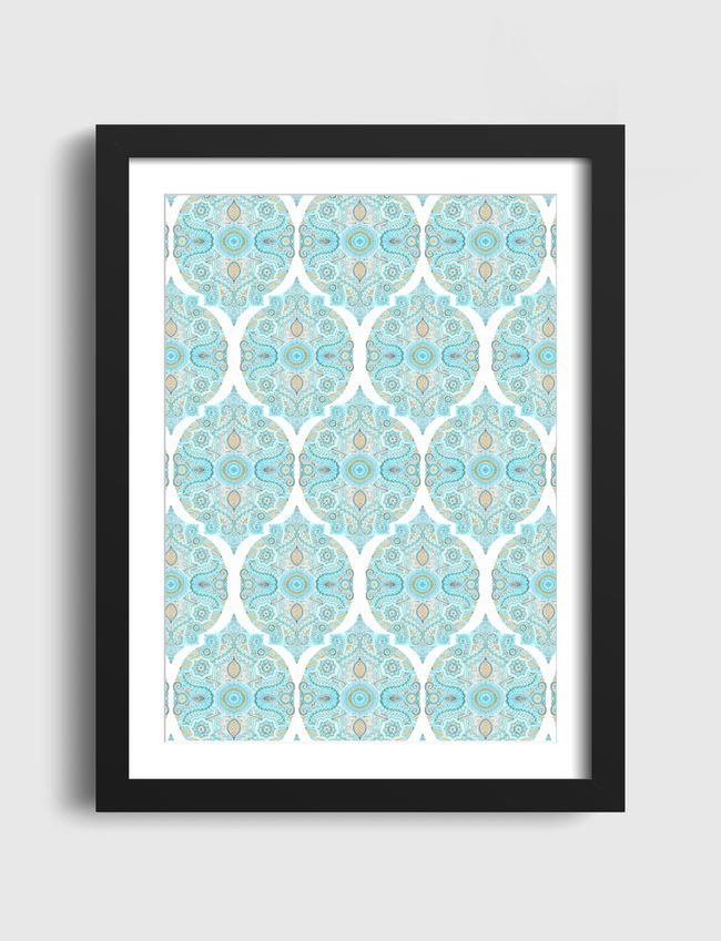 Aqua & Tan Doodle Pattern - Artframe