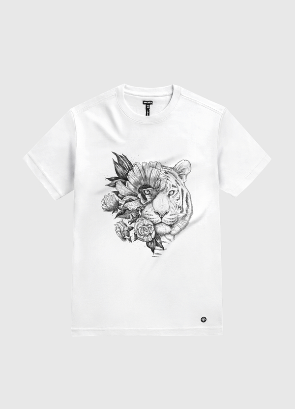 Floral tiger White Gold T-Shirt