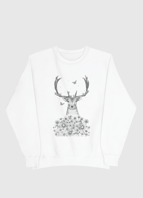 Deer in flowers Men Sweatshirt