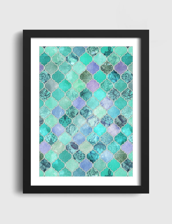 Mint Green Moroccan Tiles Artframe