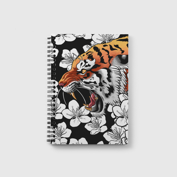 Tiger tattoo cherry tree Notebook