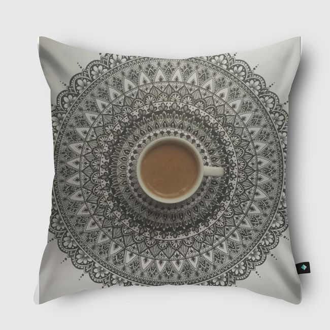 الماندالا والقهوة - Throw Pillow