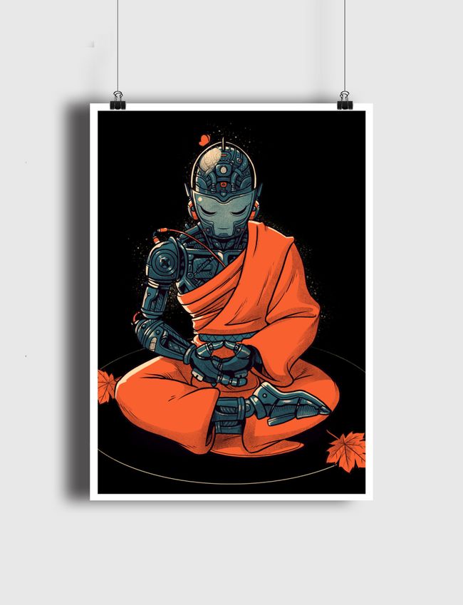 Meditation Robot Monk - Poster