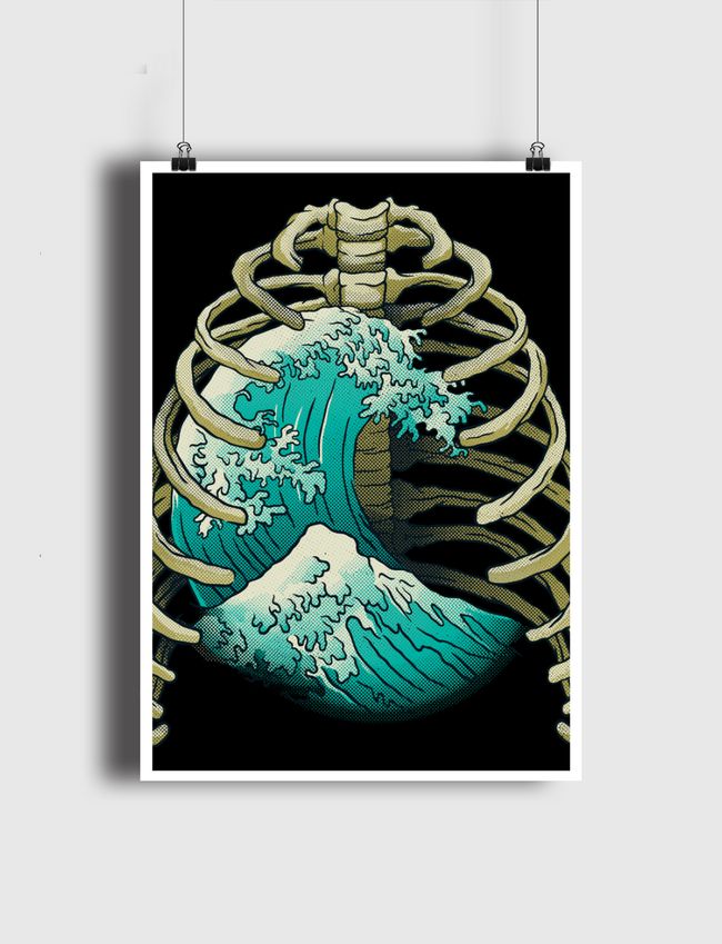 Kanagawa Wave Ribs Bones - Poster