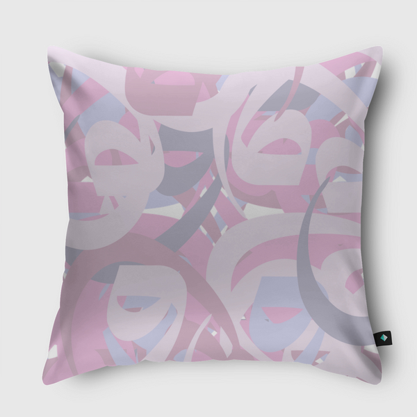 calligraphy pink Throw Pillow