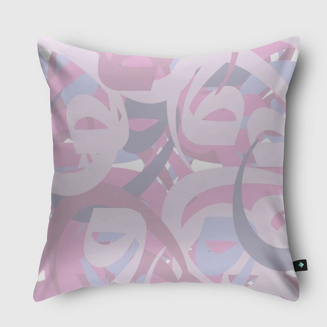 calligraphy pink - Throw Pillow