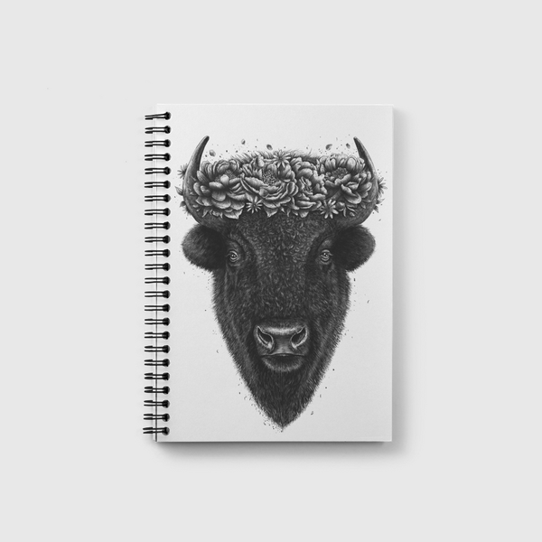 Floral Bison Notebook