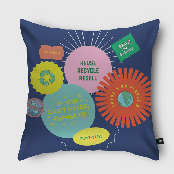 RECYCLE Throw Pillow