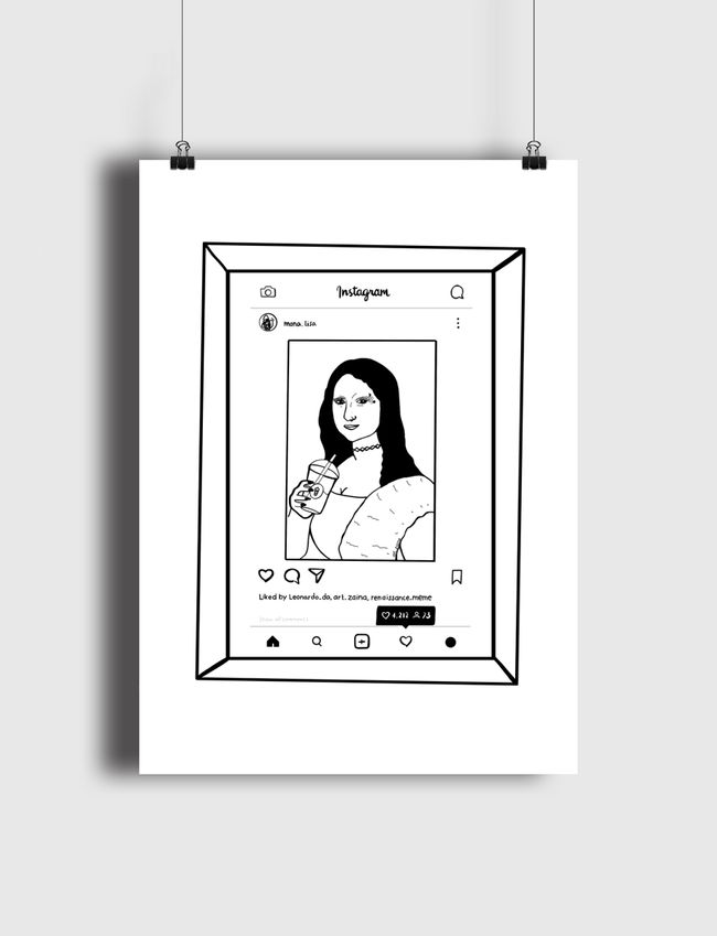Millenial Mona Lisa frame" - Poster