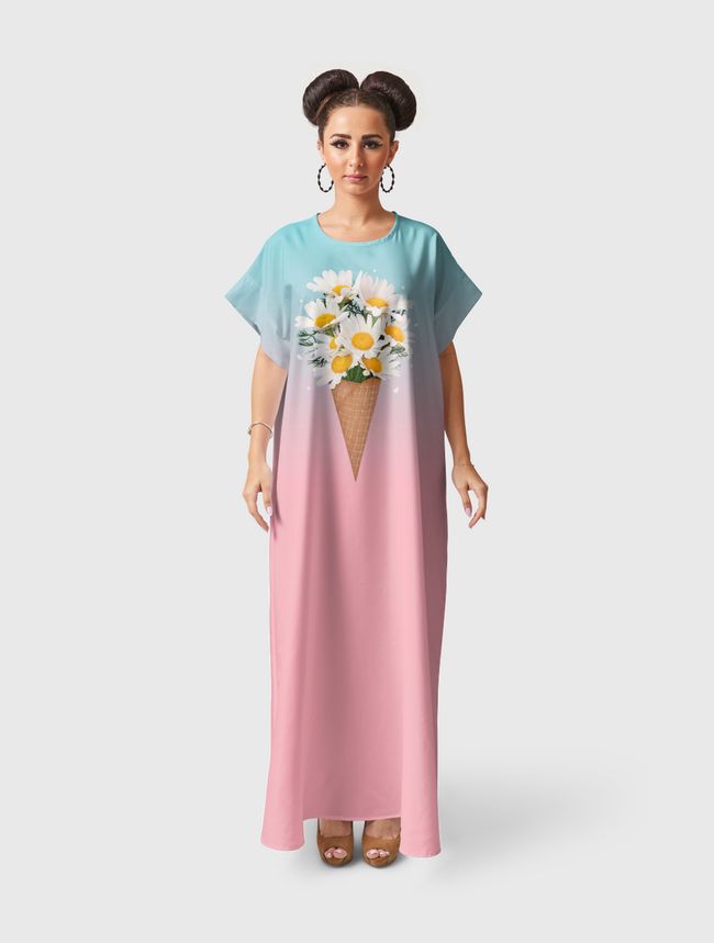 Ice cream with chamomile - Short Sleeve Dress