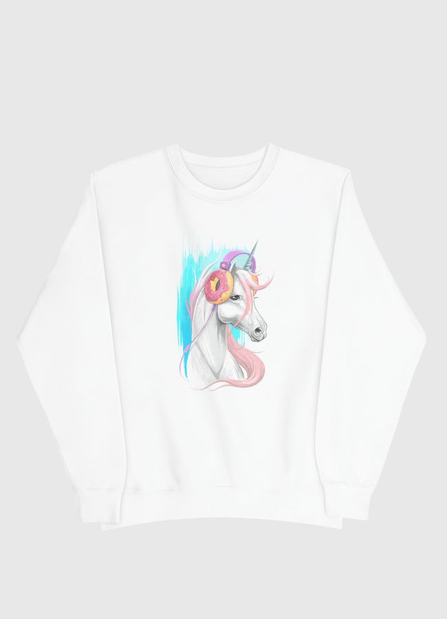 Unicorn in the headphones  - Men Sweatshirt