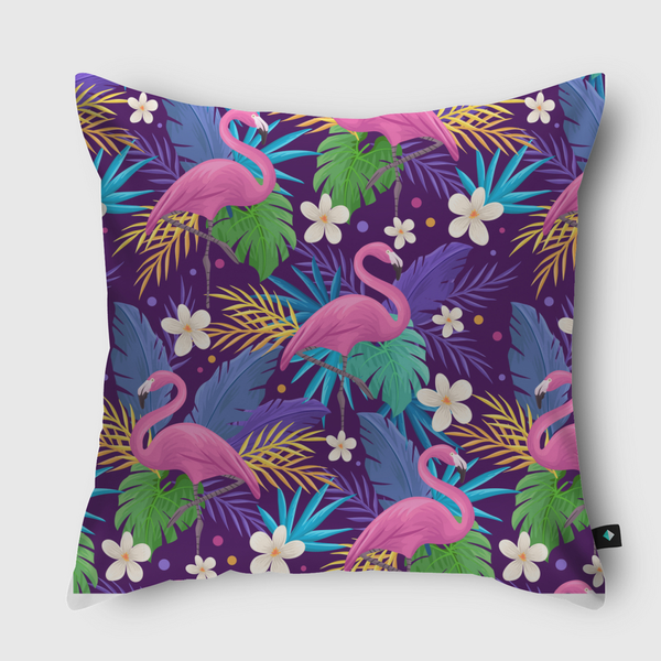 Flamingo Summer Vibes Throw Pillow