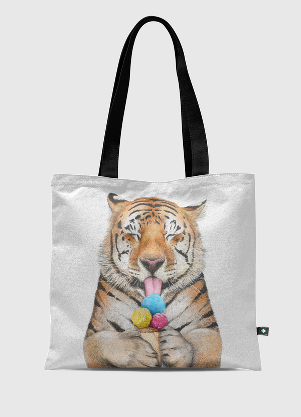 Tiger with ice cream Tote Bag