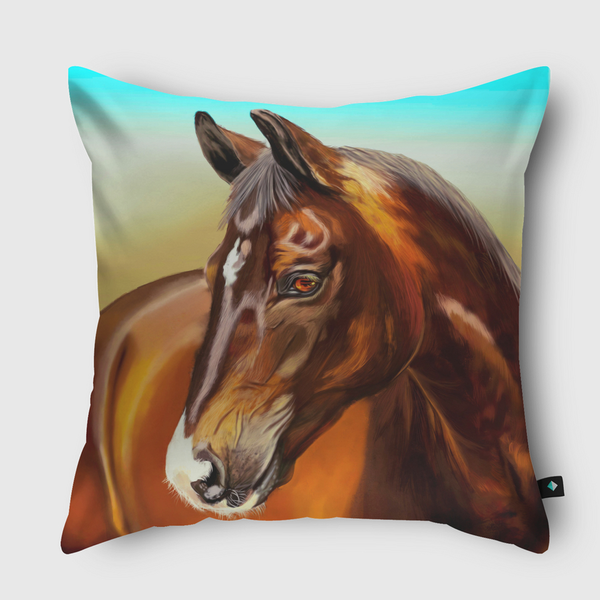 Le Cheval de Saladin Throw Pillow