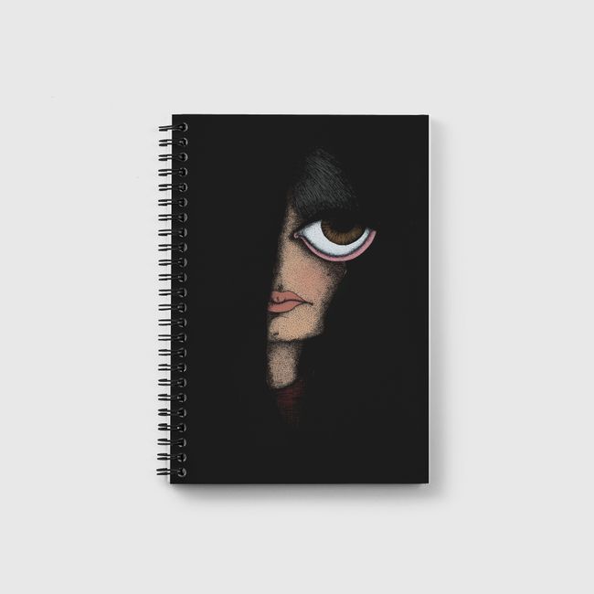 Girl with black background - Notebook