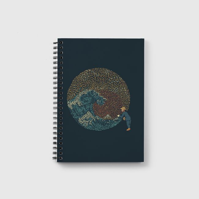 Kanagawa Wave Starry Night - Notebook