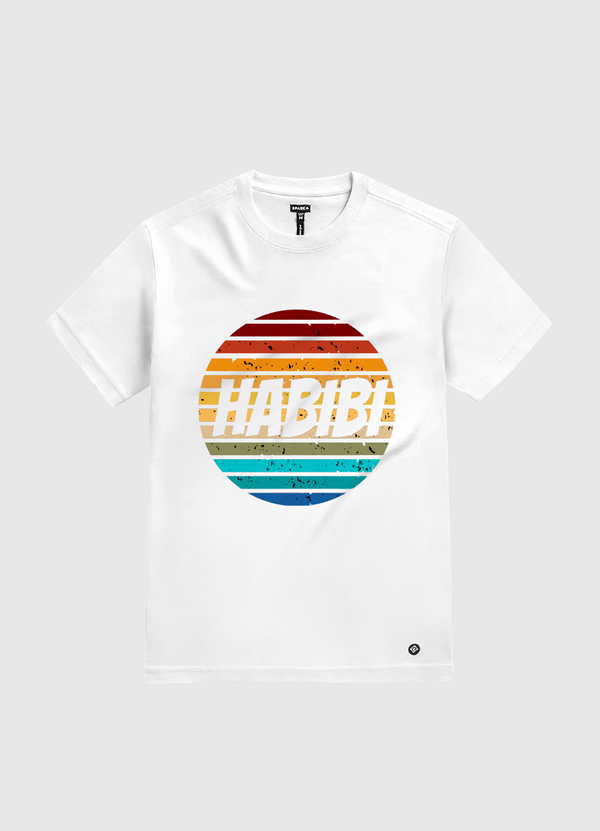 habibi retro sunset  White Gold T-Shirt