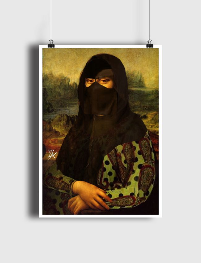 monaliza with her burqa - Poster