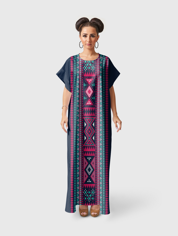 Tribal Arabian | Blue Short Sleeve Dress