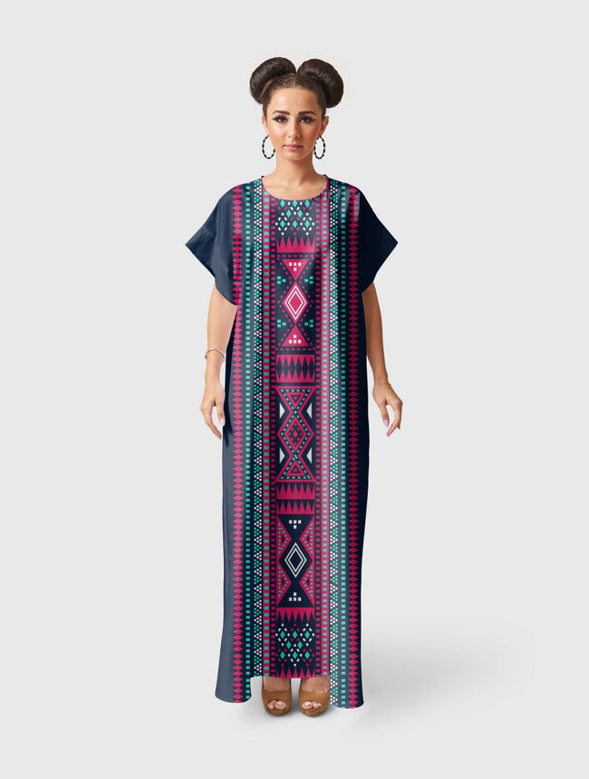 Tribal Arabian | Blue - Short Sleeve Dress