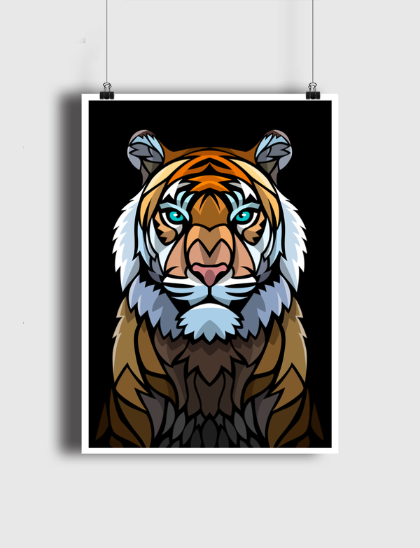Tribal frontal tiger Poster