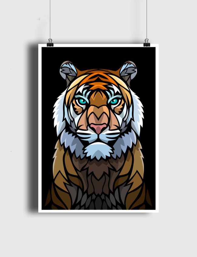 Tribal frontal tiger - Poster