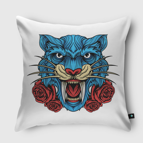 Wild Floral Tiger Throw Pillow