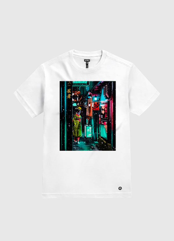 Cyber Geisha  White Gold T-Shirt