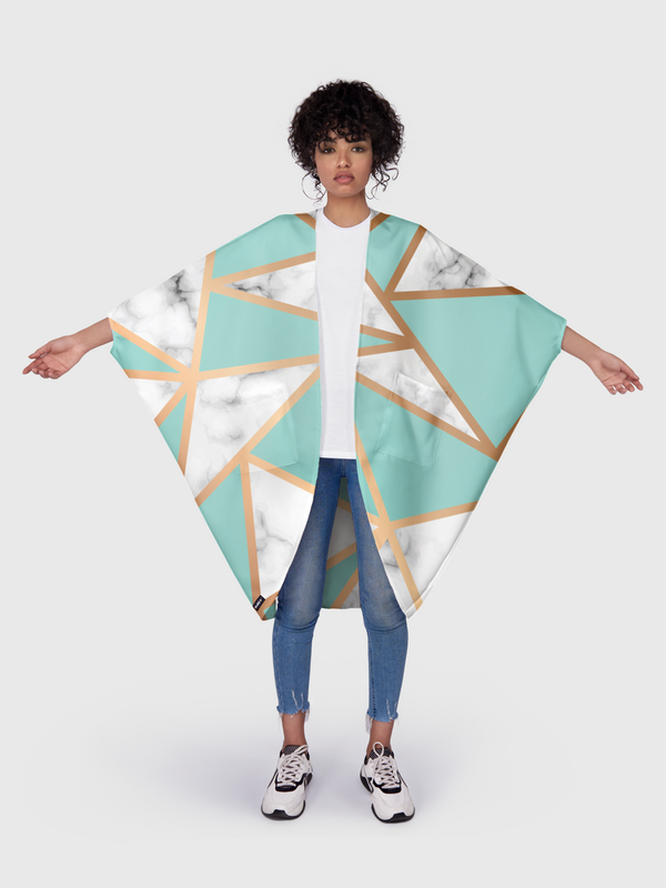 Marble geometry mint Kimono