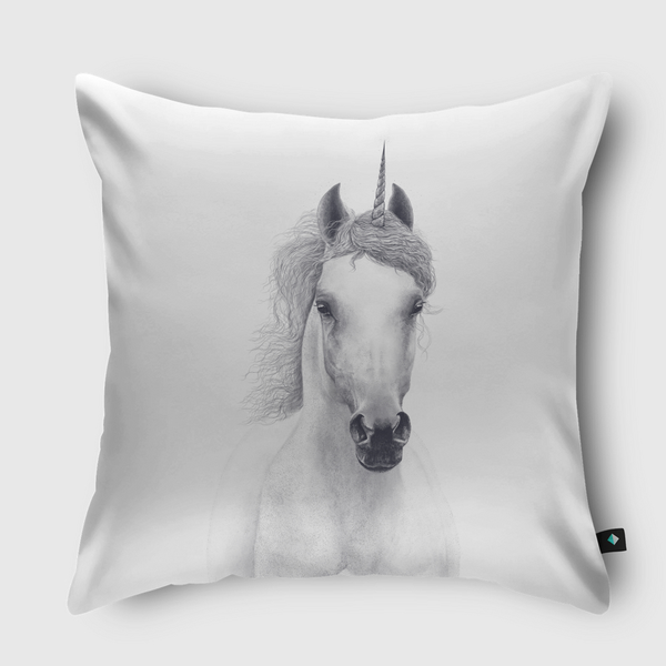 White unicorn Throw Pillow