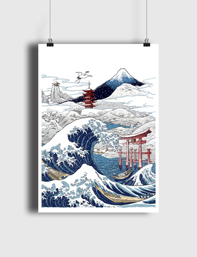 Snowy winter in Japan - Poster