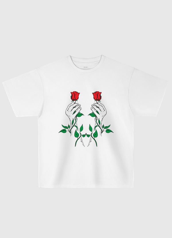 Hand and Flower Oversized T-Shirt