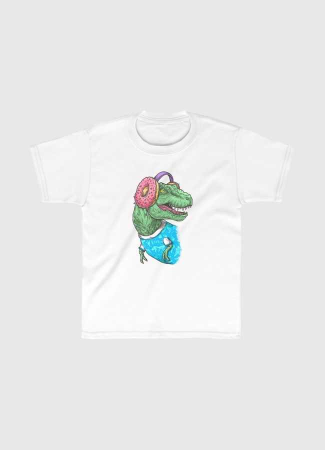 T-rex with headphones - Kids Classic T-Shirt