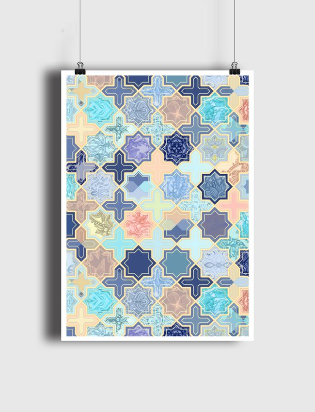 Blush & Blue Geometric - Poster
