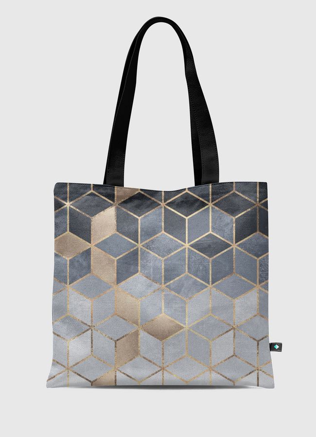 Soft Blue Gradient Cubes - Tote Bag