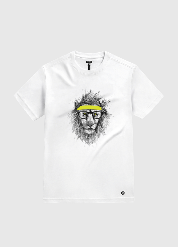 Hipster lion White Gold T-Shirt