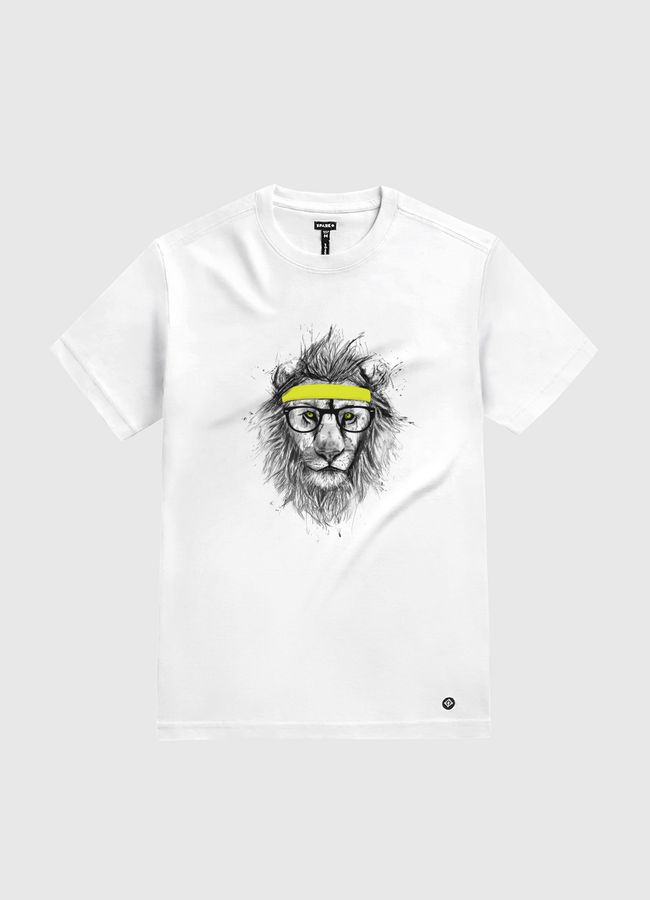 Hipster lion - White Gold T-Shirt