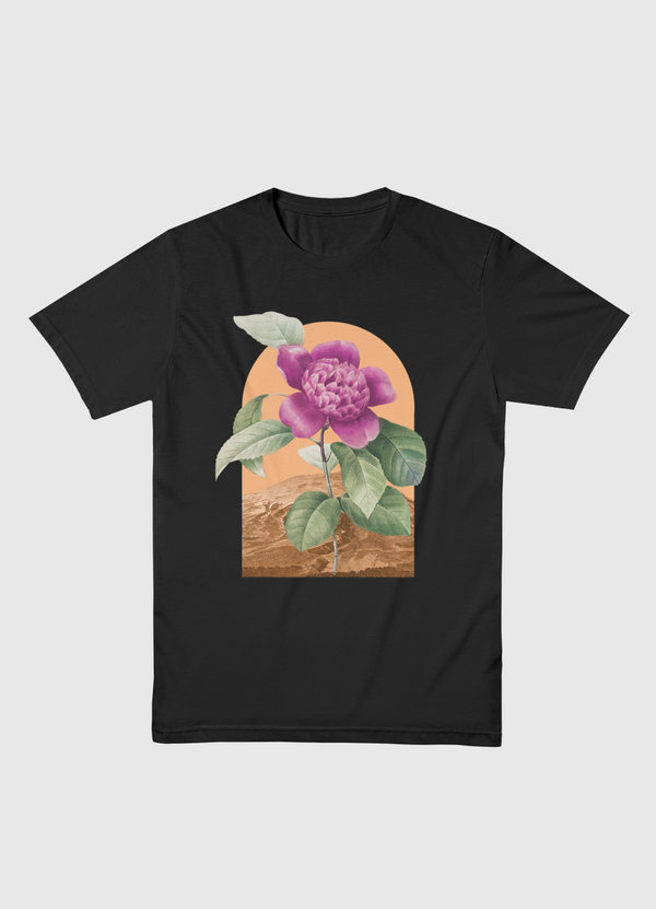 Floral Landscape Camellia Men Basic T-Shirt