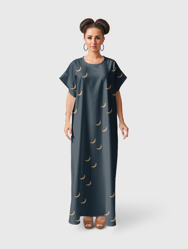 moon pattern - Short Sleeve Dress