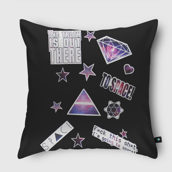 space stickers Throw Pillow