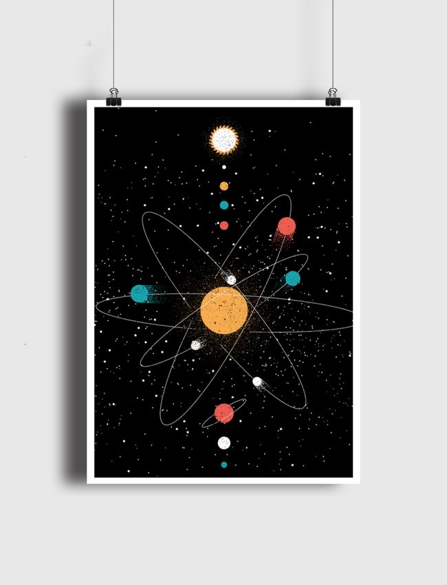 Atom Universe Minimalist - Poster